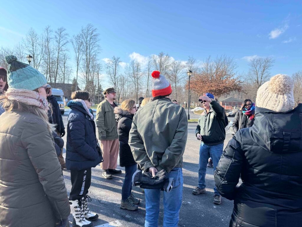 students listening to professor